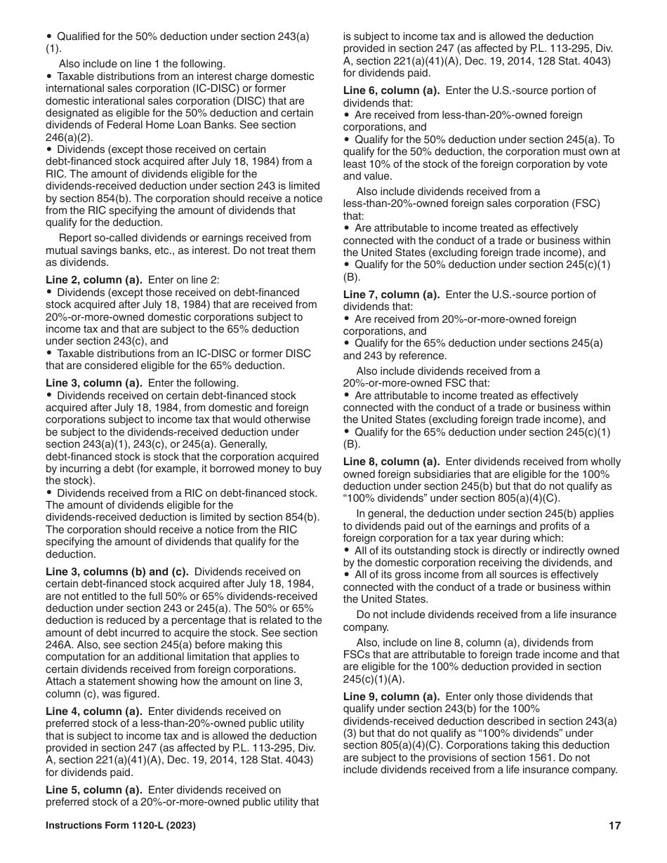 Instructions for IRS Form 1120-L U.S. Life Insurance Company Income Tax Return, Page 17