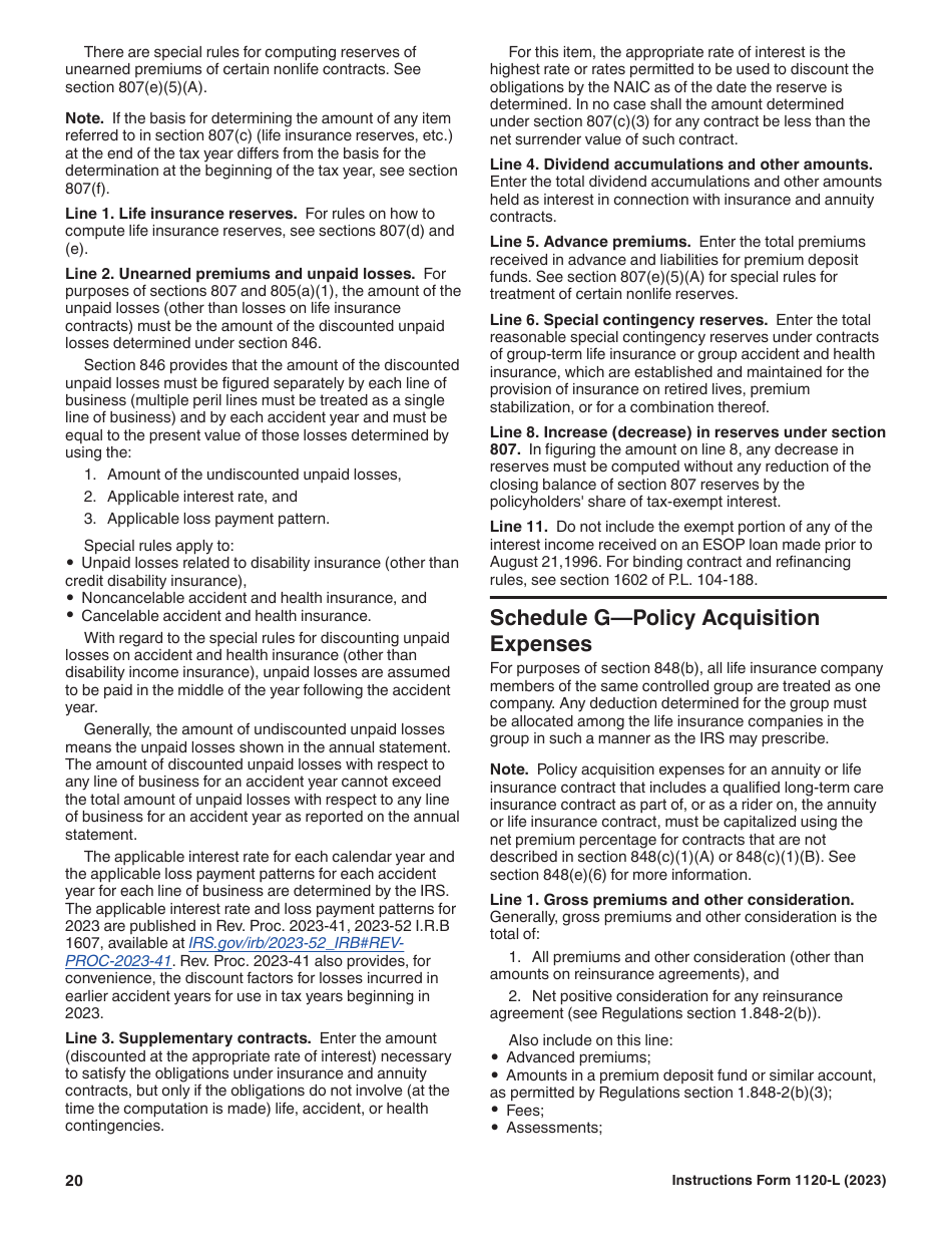 Instructions for IRS Form 1120-L U.S. Life Insurance Company Income Tax Return, Page 20
