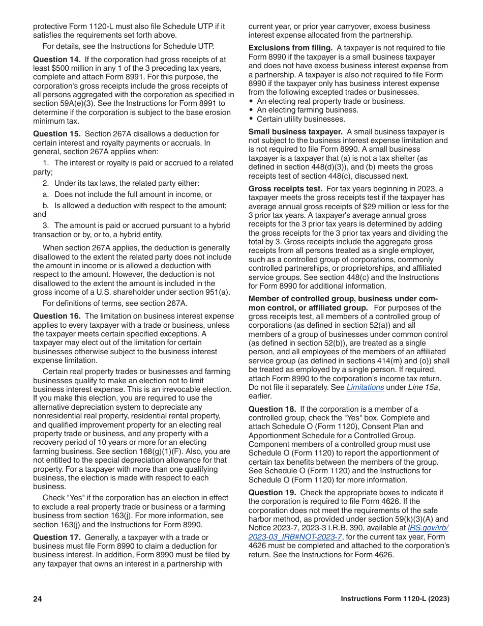 Instructions for IRS Form 1120-L U.S. Life Insurance Company Income Tax Return, Page 24