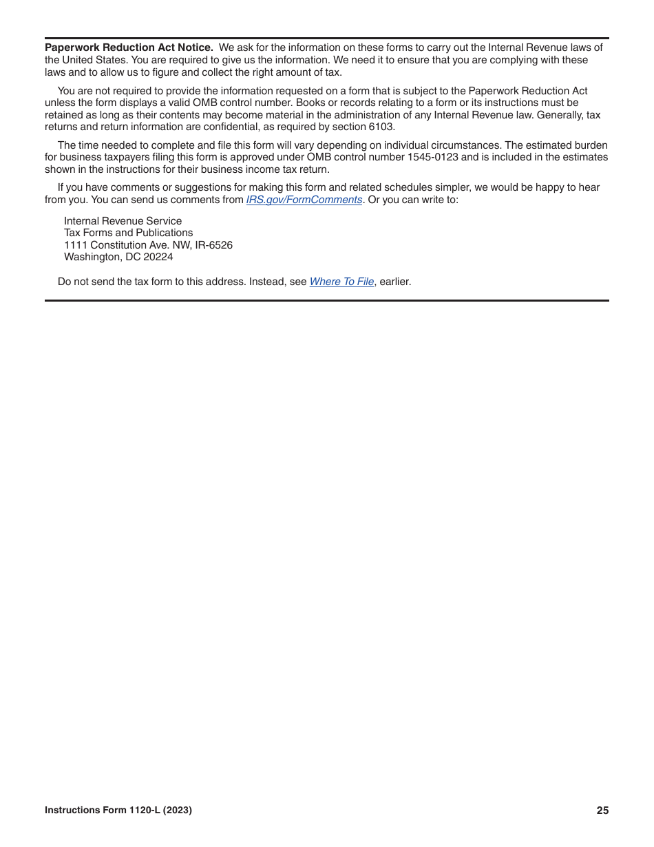 Instructions for IRS Form 1120-L U.S. Life Insurance Company Income Tax Return, Page 25