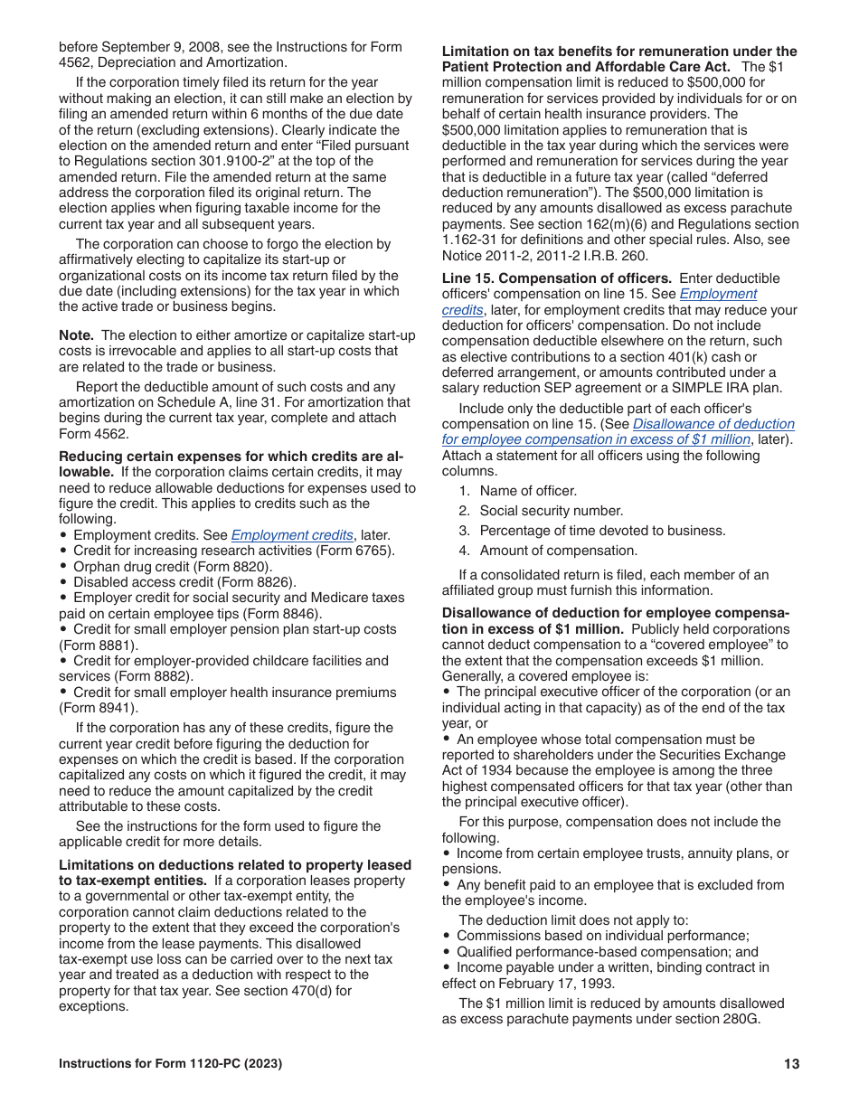 Instructions for IRS Form 1120-PC U.S. Property and Casualty Insurance Company Income Tax Return, Page 13