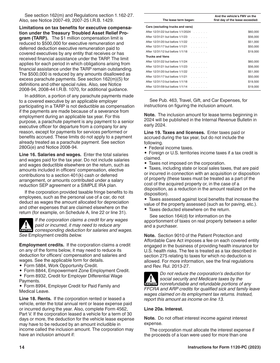 Instructions for IRS Form 1120-PC U.S. Property and Casualty Insurance Company Income Tax Return, Page 14