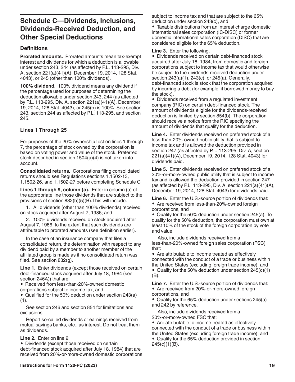 Instructions for IRS Form 1120-PC U.S. Property and Casualty Insurance Company Income Tax Return, Page 19