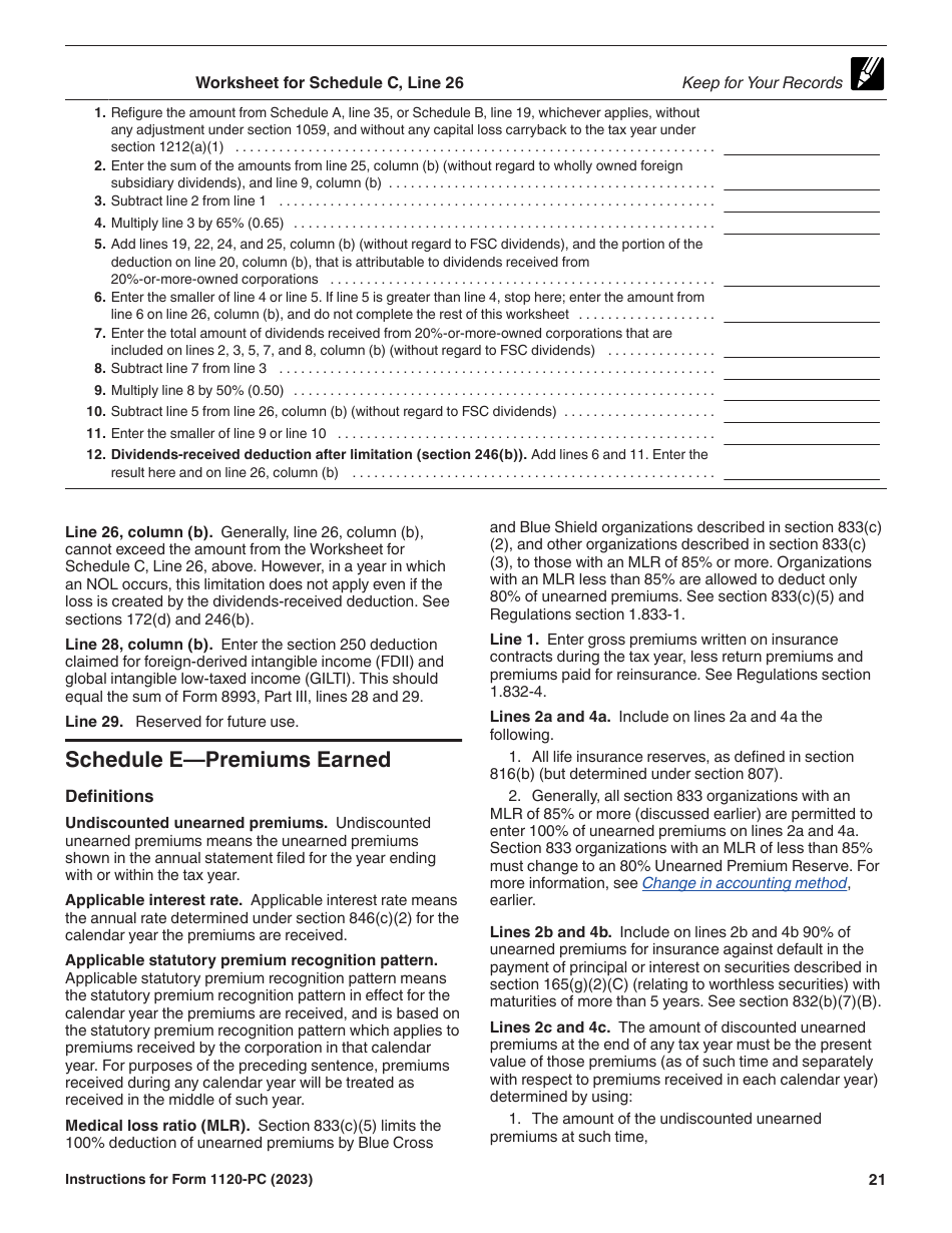 Instructions for IRS Form 1120-PC U.S. Property and Casualty Insurance Company Income Tax Return, Page 21