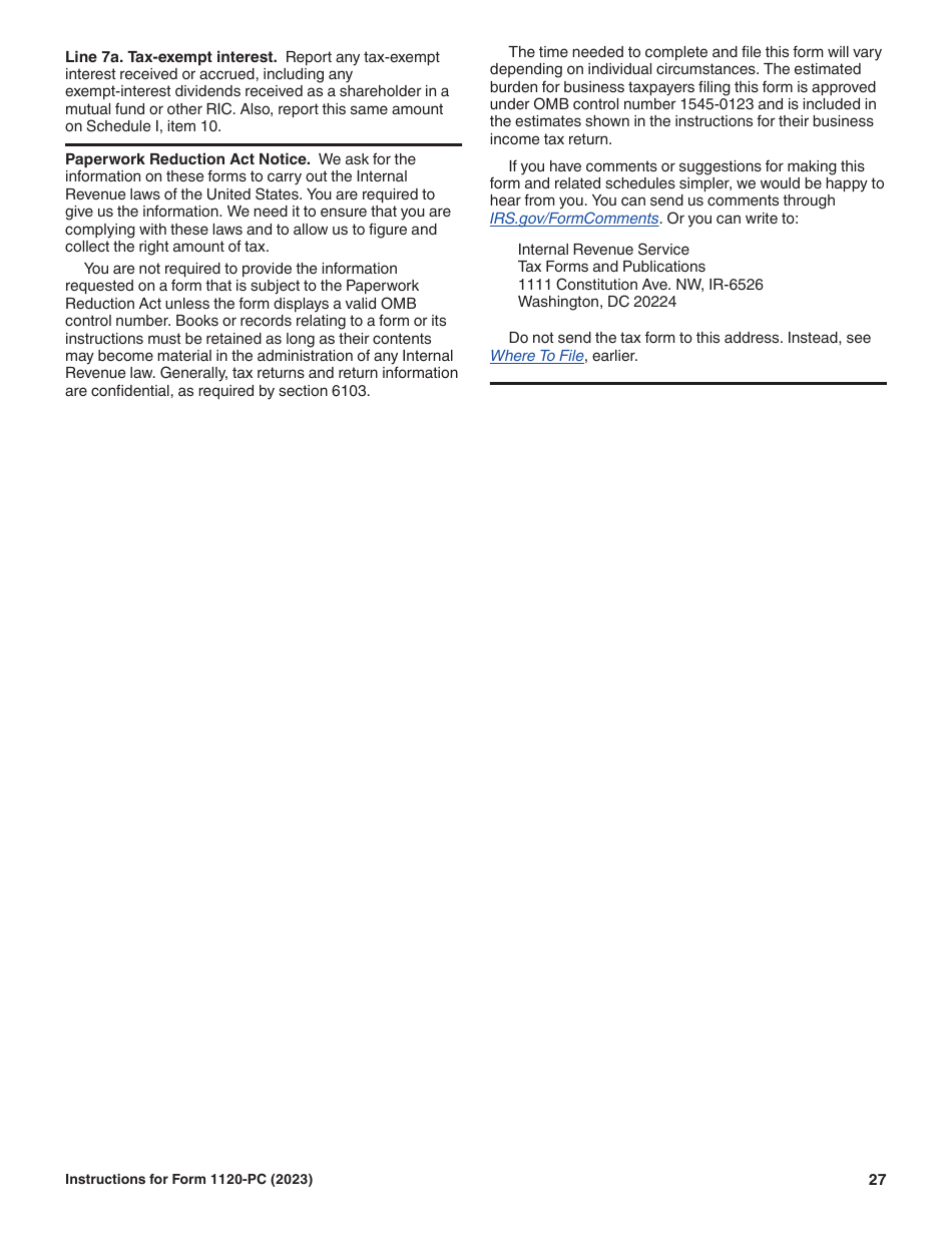 Instructions for IRS Form 1120-PC U.S. Property and Casualty Insurance Company Income Tax Return, Page 27