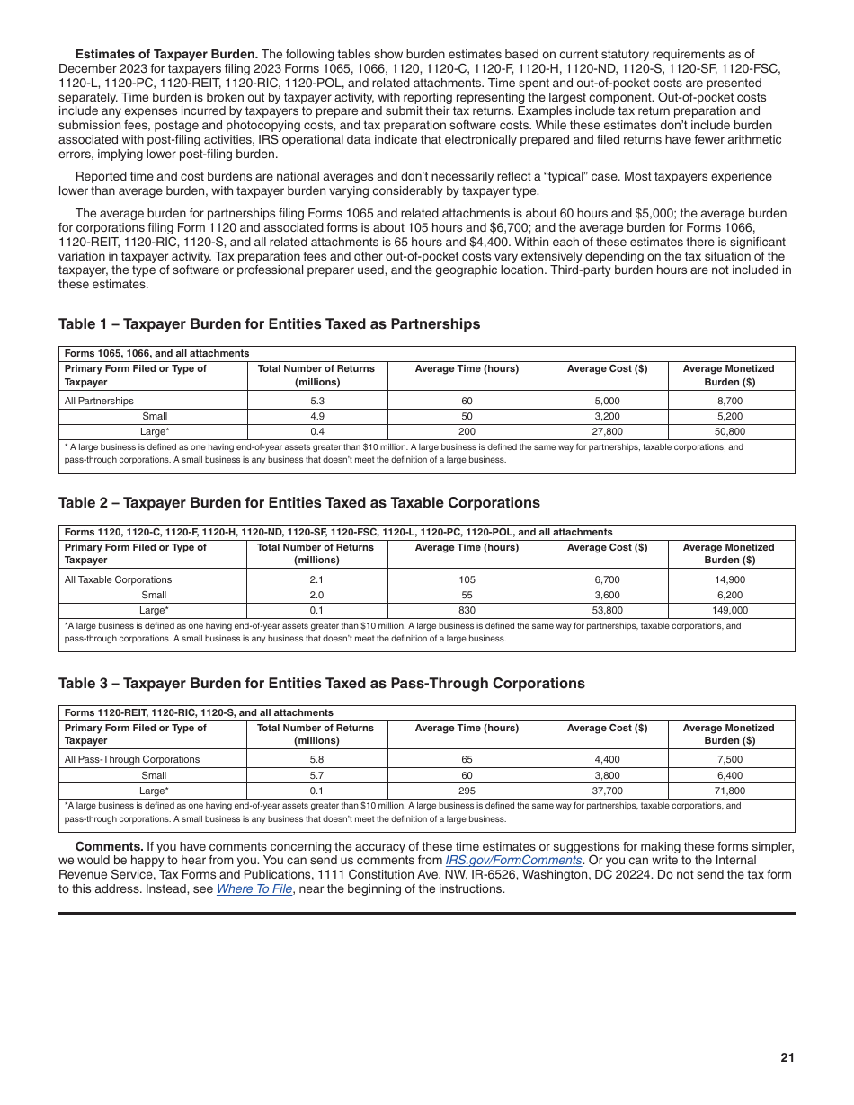 Instructions for IRS Form 1120-REIT U.S. Income Tax Return for Real Estate Investment Trusts, Page 21