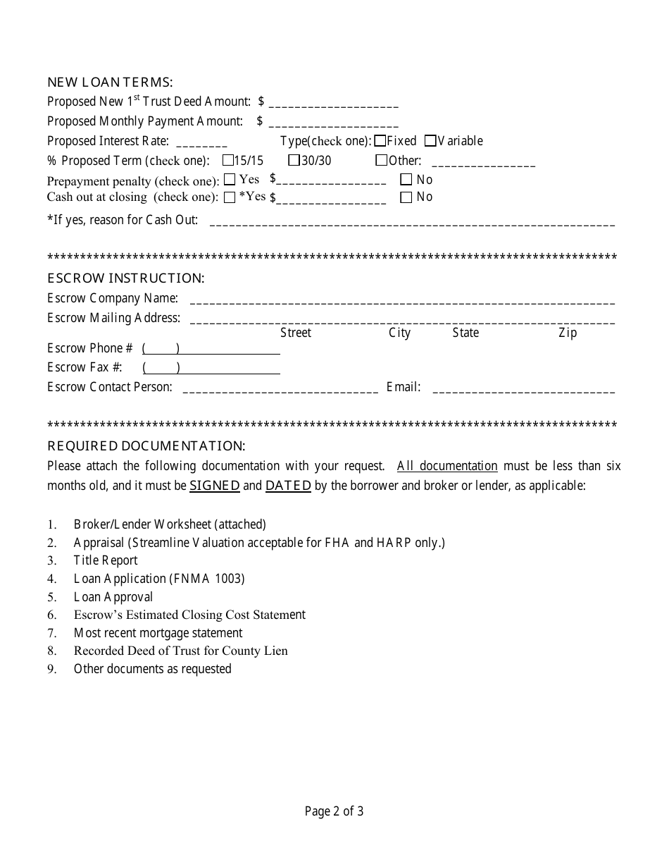 Request to Subordinate - City of San Diego, California, Page 3