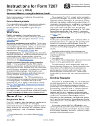 Instructions for IRS Form 7207 Advanced Manufacturing Production Credit