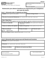 Formulario DWC042S Reclamacion Para Obtener Beneficios De Compensacion Para Trabajadores Por Causa De Muerte - Texas (Spanish)
