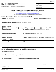 Form DWC042 Claim for Workers&#039; Compensation Death Benefits - Texas