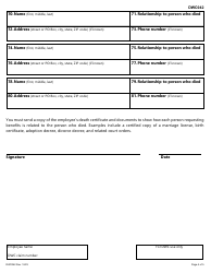 Form DWC042 Claim for Workers&#039; Compensation Death Benefits - Texas, Page 4