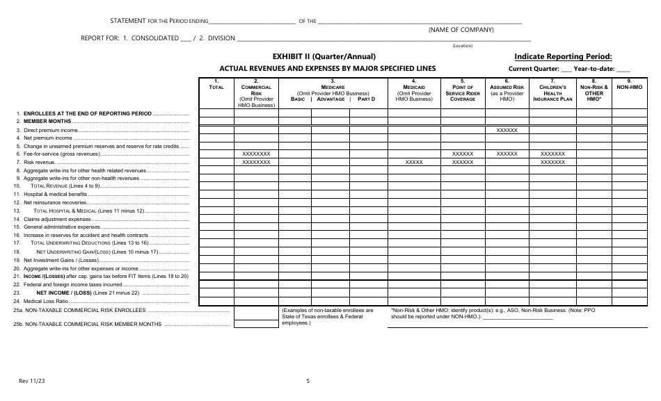 Form FIN116 HMO Supplement - Annual Information - Texas, Page 4