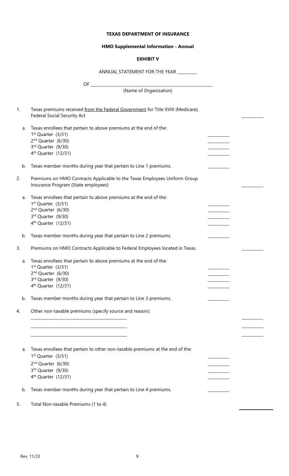 Form FIN116 HMO Supplement - Annual Information - Texas, Page 8