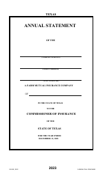 Form FIN128 Annual Statement - Farm Mutual Companies - Texas