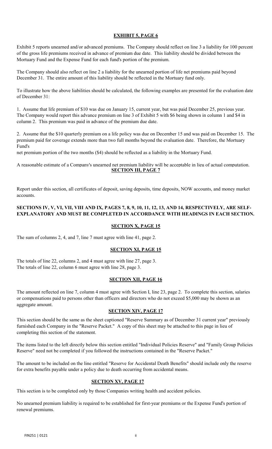 Form FIN251 Annual Statement - Mutual Assessments, Burials, Lmas - Texas, Page 3