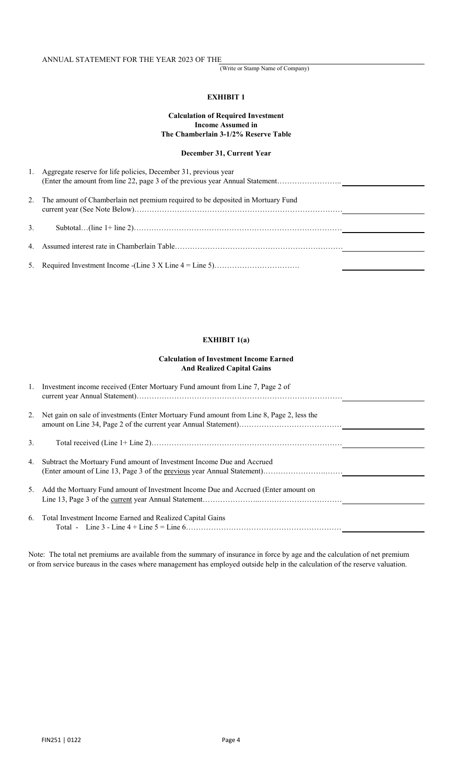 Form FIN251 Annual Statement - Mutual Assessments, Burials, Lmas - Texas, Page 7