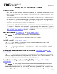 Document preview: Form LAC013 Annuity and Life Applications Checklist - Texas