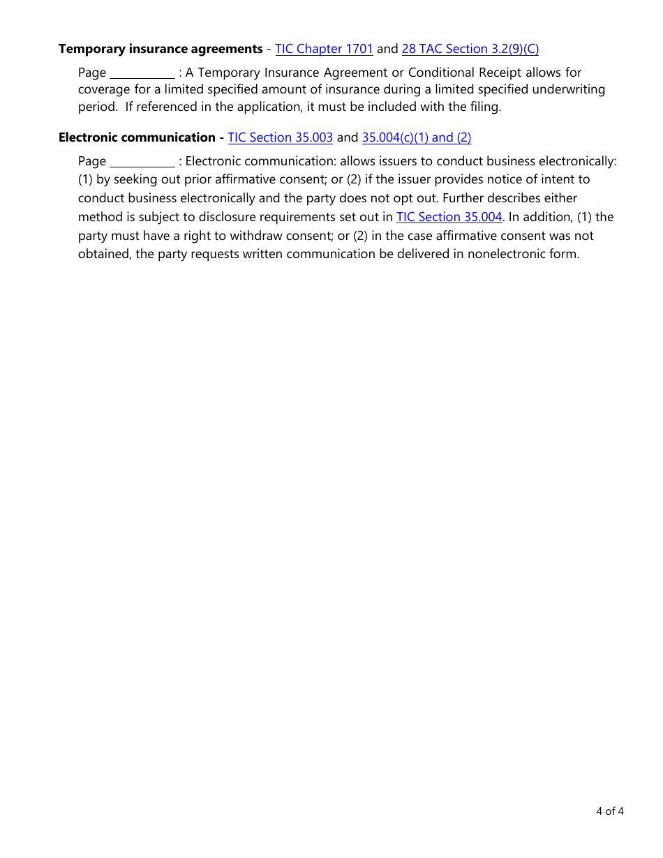 Form LAC013 Annuity and Life Applications Checklist - Texas, Page 4