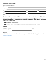 Form LHL011 Notice of Rescission of Preauthorization Exemption and Right to Request an Independent Review - Texas, Page 3