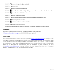 Form LHL705 Workers&#039; Compensation Health Care Network Application - Texas, Page 10