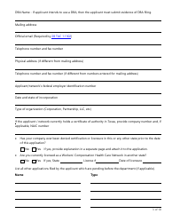 Form LHL705 Workers&#039; Compensation Health Care Network Application - Texas, Page 3