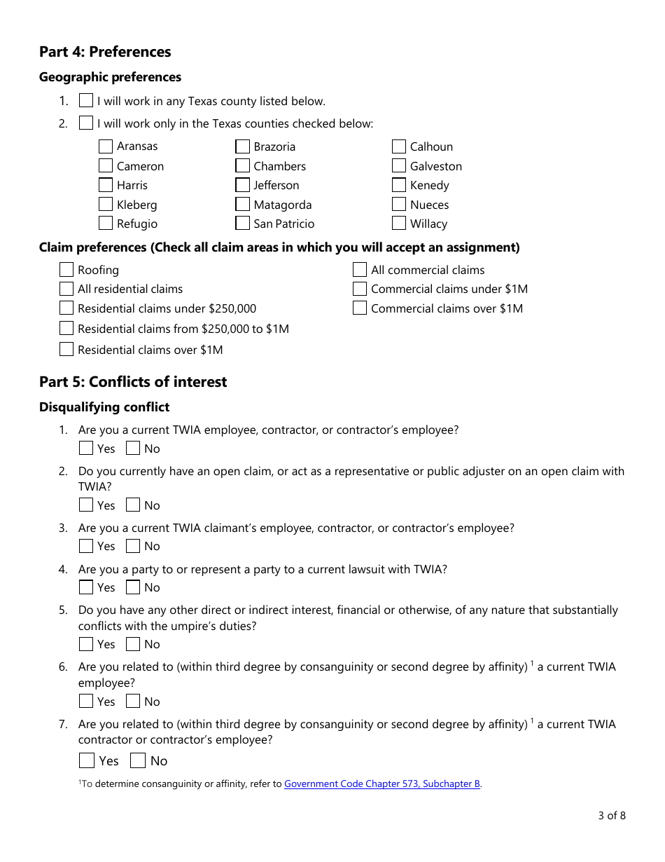 Form PC407 Mediator Roster Application - Texas, Page 3