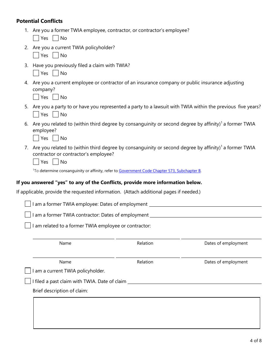 Form PC407 Mediator Roster Application - Texas, Page 4