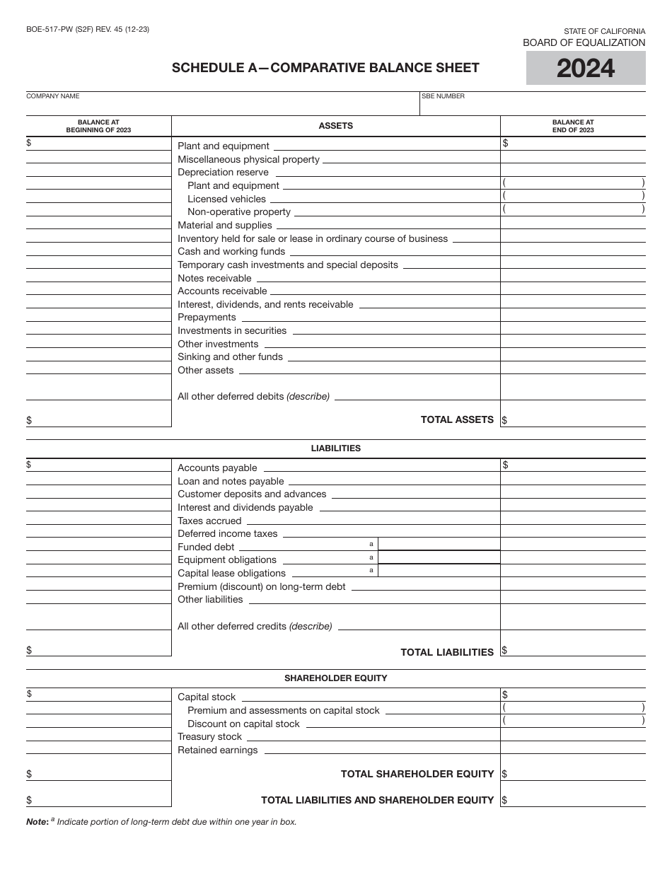 Form BOE-517-PW Property Statement - Intercounty Flumes, Canals, Ditches, Aqueducts - California, Page 3