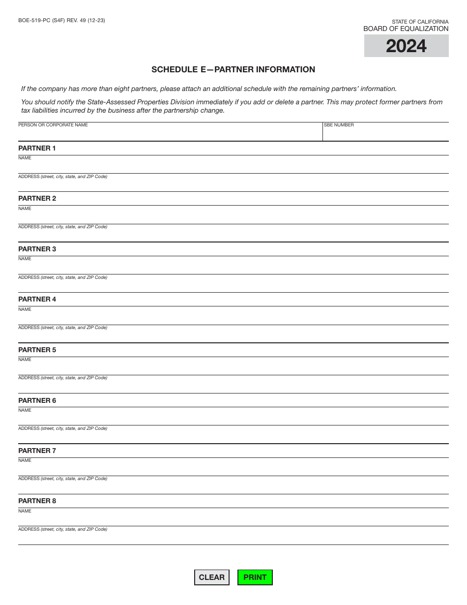 Form BOE-519-PC Annual Report of Private Railroad Cars - California, Page 7