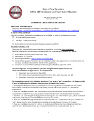Document preview: Salesperson - Initial Application Checklist - New Hampshire