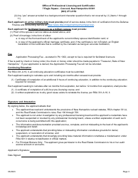 Associate, Managing, or Principal Broker Reinstatement Application - New Hampshire, Page 3