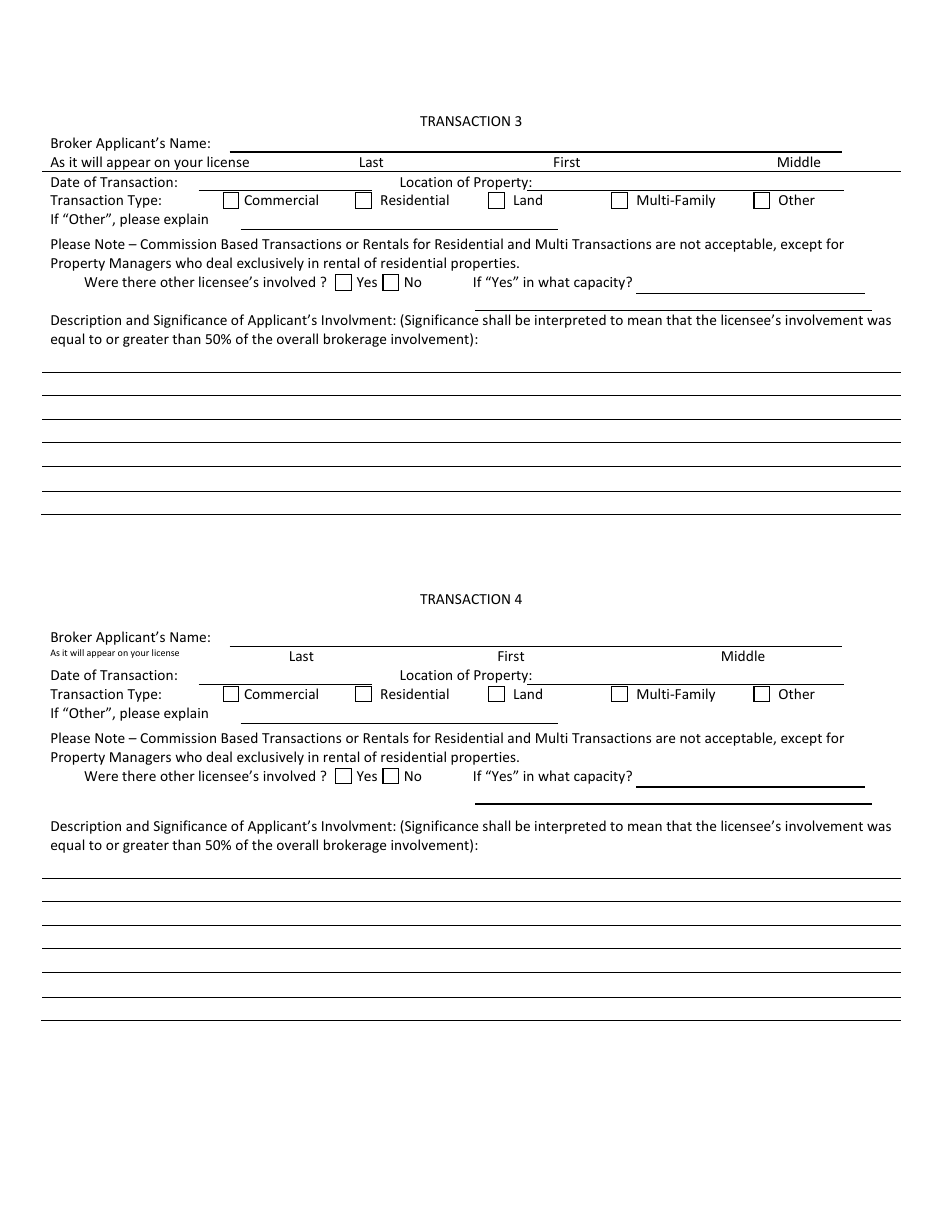 Real Estate Broker Application Form - New Hampshire, Page 6