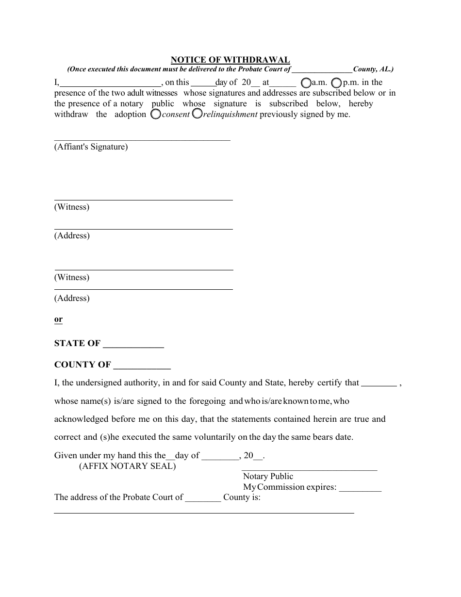 Consent or Relinquishment of Minor for Adoption (Licensed Child Placing Agency) - Alabama, Page 4