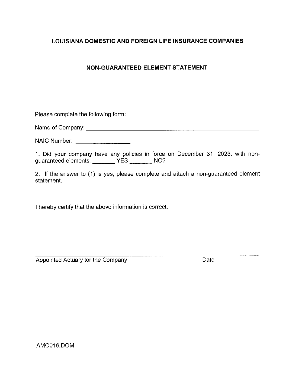 Actuarial Filing Instructions - Domestic Life  Health Insurers - Louisiana, Page 14