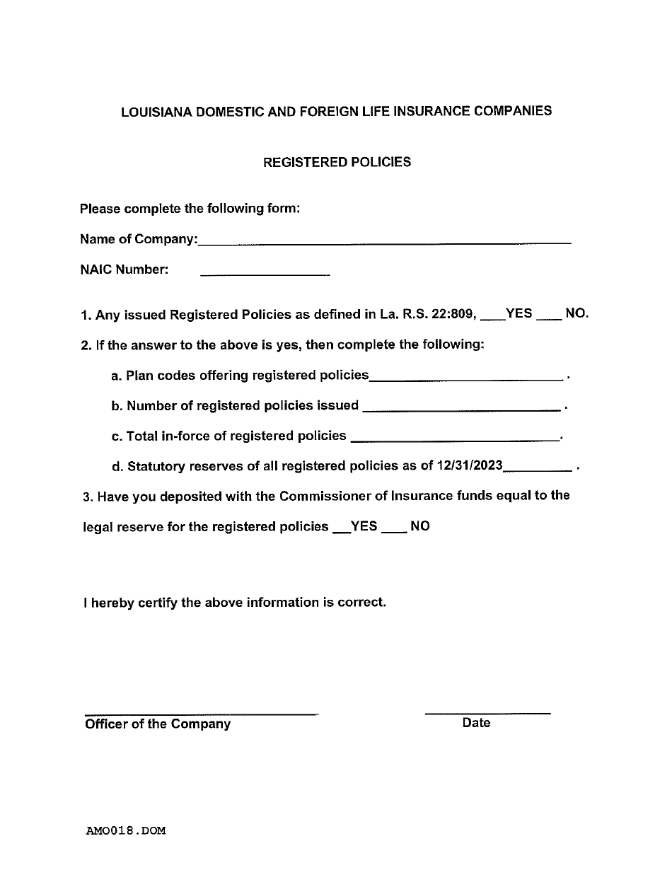 Actuarial Filing Instructions - Domestic Life  Health Insurers - Louisiana, Page 16