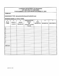 Actuarial Filing Instructions - Domestic Life &amp; Health Insurers - Louisiana, Page 7