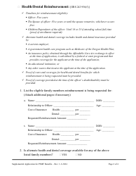 Supplemental Application for Benefits - Public Safety Memorial Fund - Oregon, Page 2