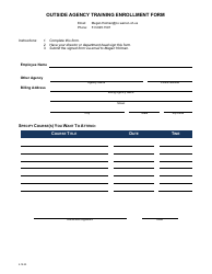 Document preview: Outside Agency Training Enrollment Form - Warren County, Ohio