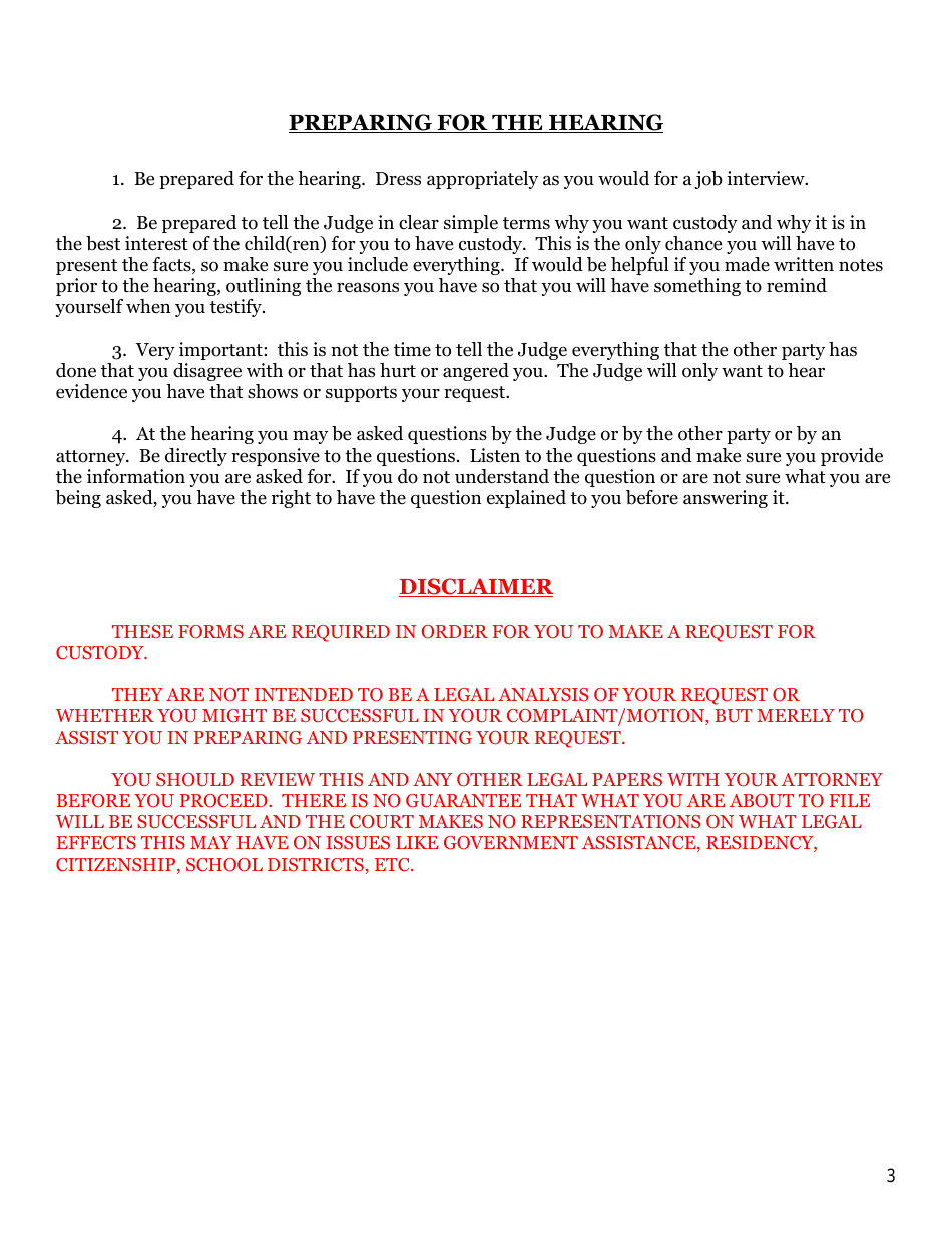 Complaint - Motion for Parenting Time - Warren County, Ohio, Page 3