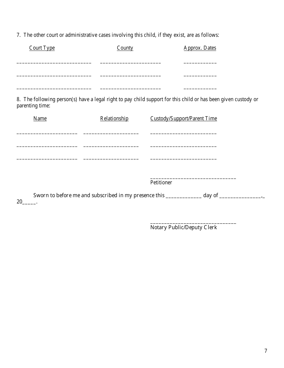 Complaint - Motion for Parenting Time - Warren County, Ohio, Page 7