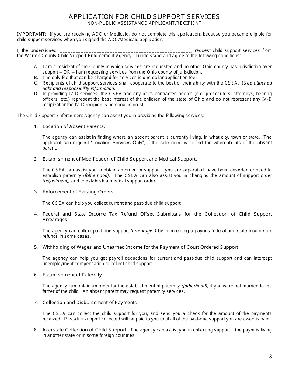 Complaint - Motion for Parenting Time - Warren County, Ohio, Page 8