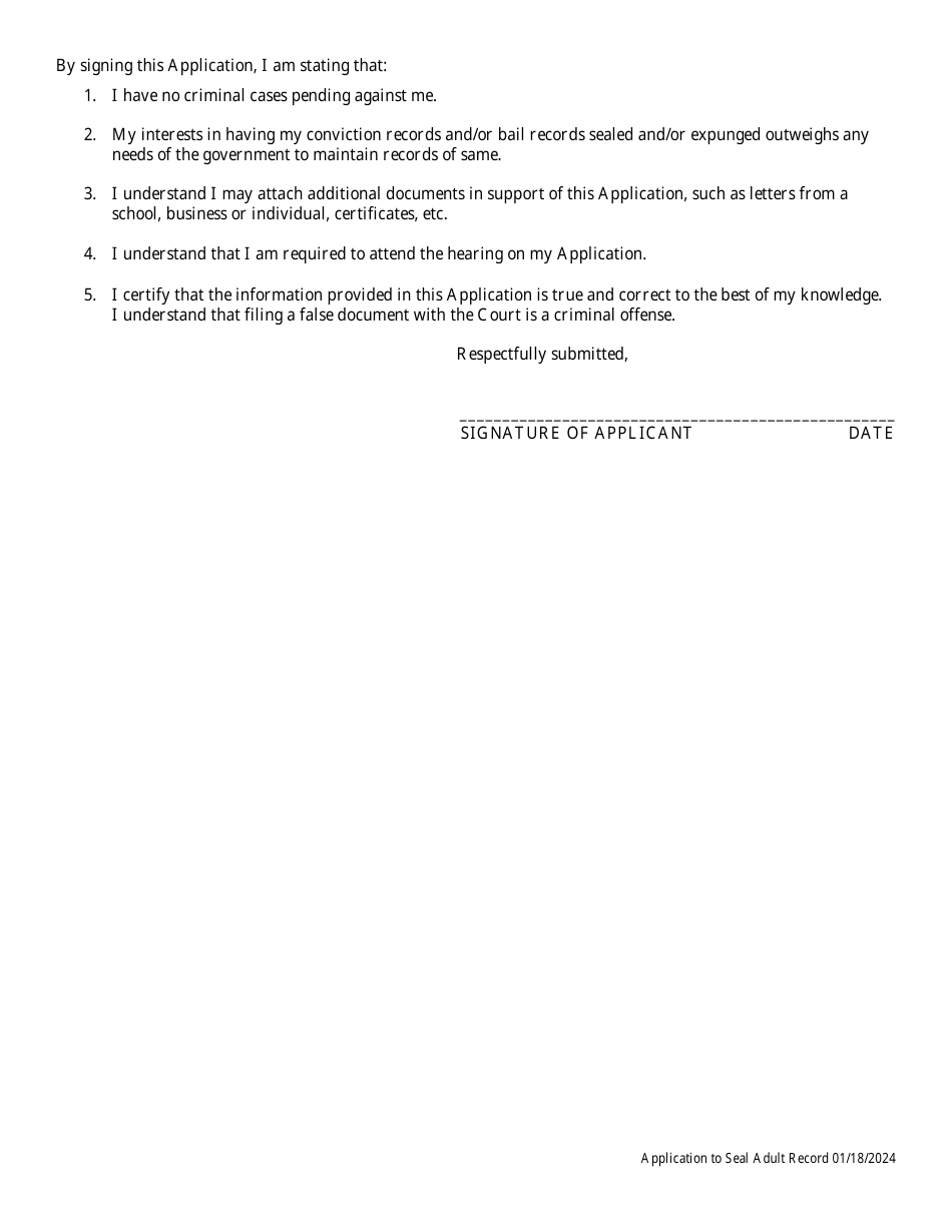 Application to Seal and / or Expunge an Adult Record - Warren County, Ohio, Page 3