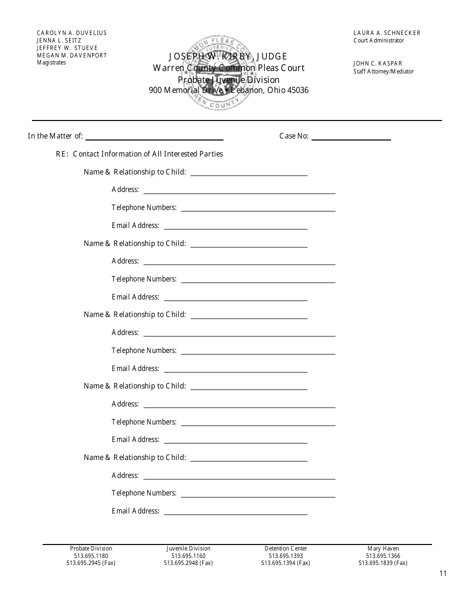 Motion for Ex-parte emergency Custody - Warren County, Ohio, Page 11