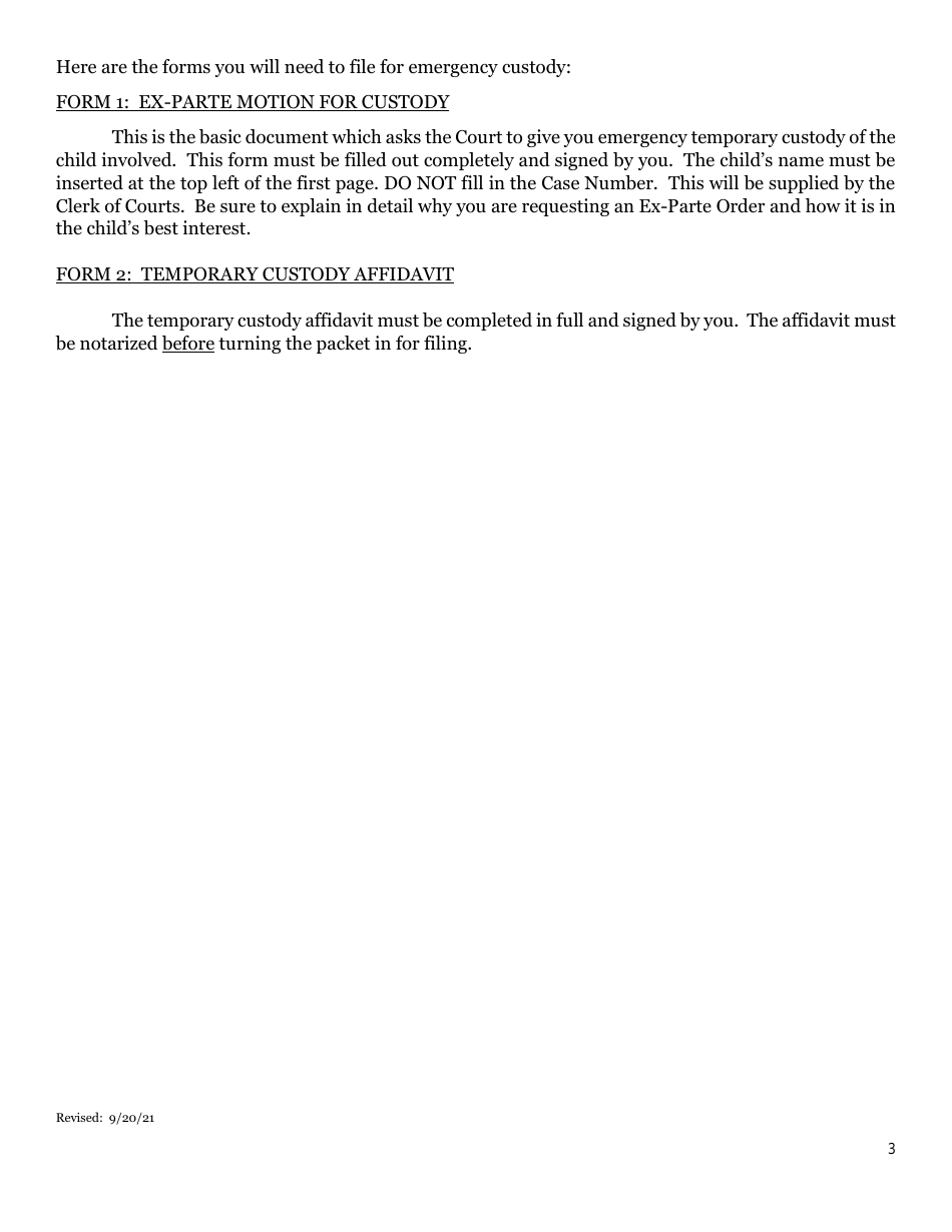 Motion for Ex-parte emergency Custody - Warren County, Ohio, Page 3