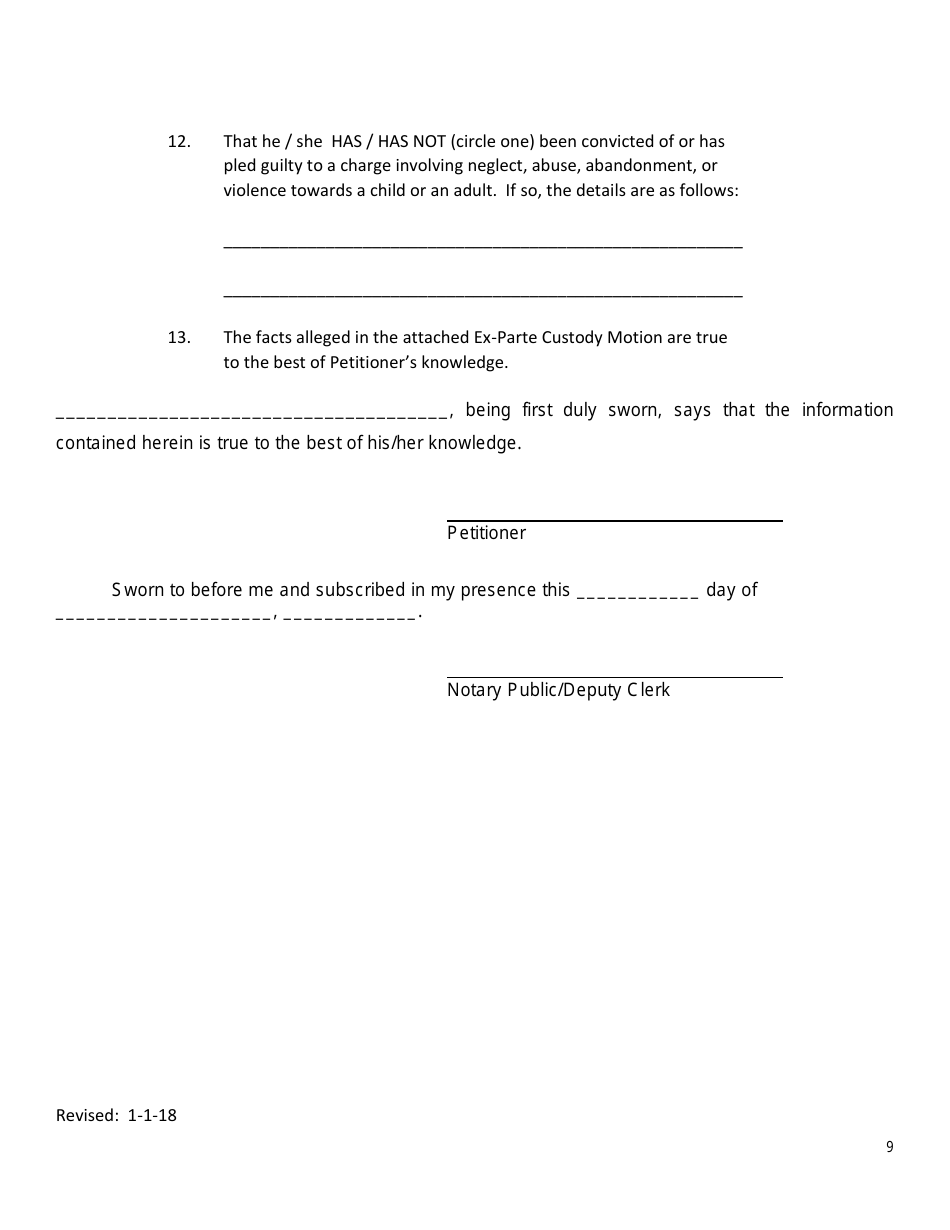 Motion for Ex-parte emergency Custody - Warren County, Ohio, Page 9