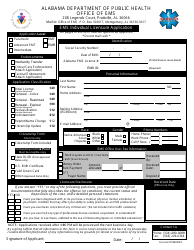 Document preview: EMS Individual Licensure Application - Alabama