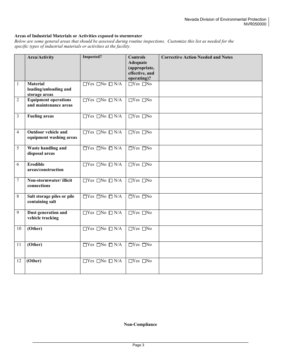 Routine Facility Inspection Report - Nevada, Page 3