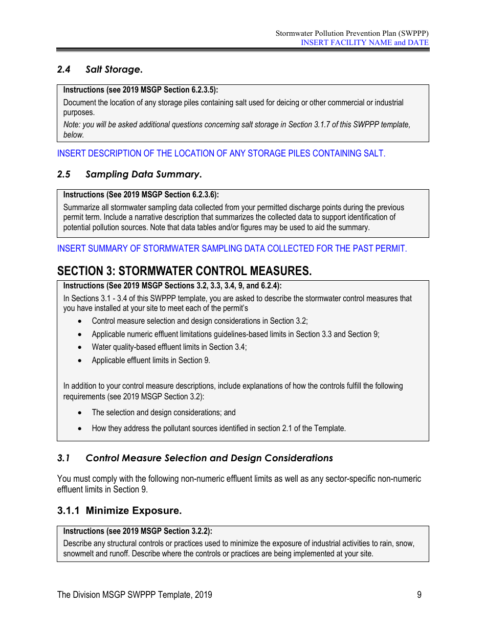 Stormwater Pollution Prevention Plan Template - Nevada, Page 14