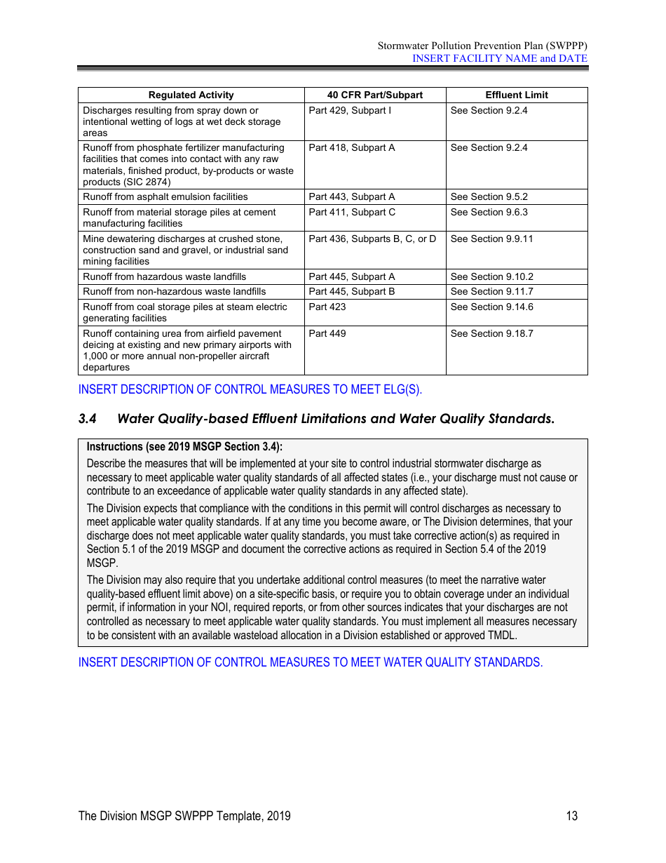Stormwater Pollution Prevention Plan Template - Nevada, Page 18