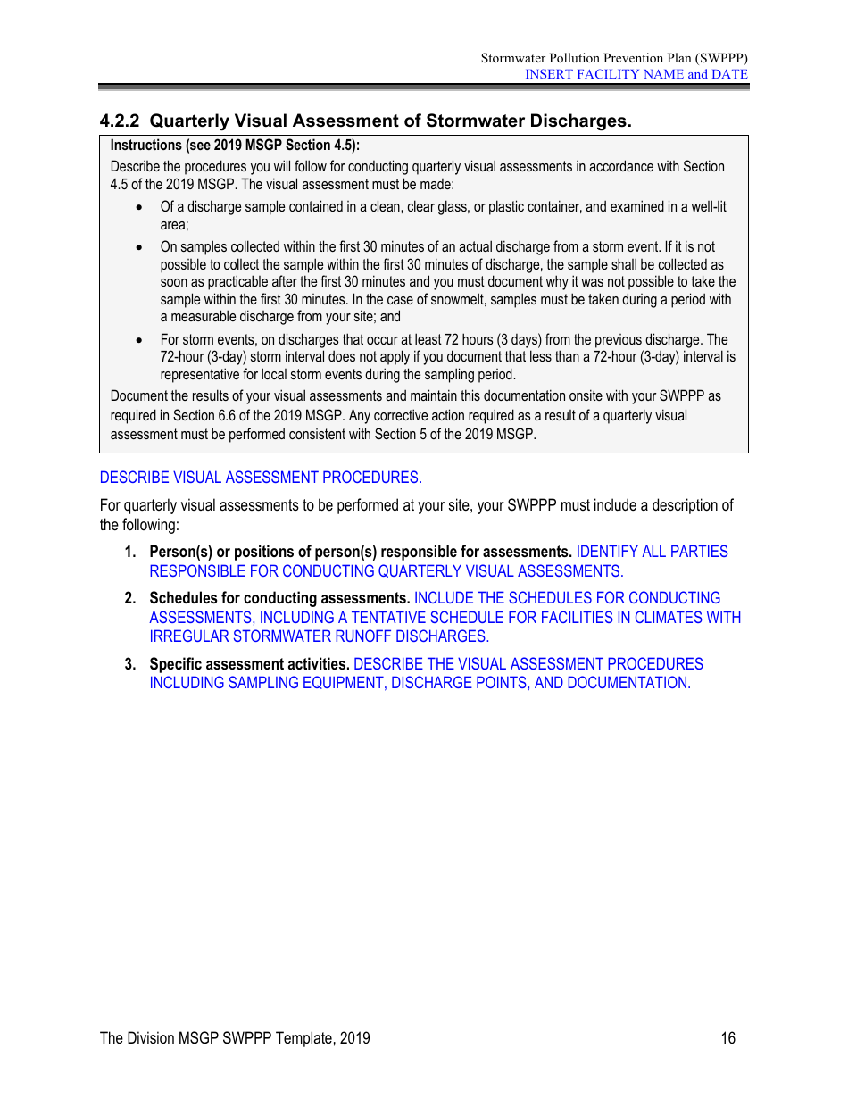Stormwater Pollution Prevention Plan Template - Nevada, Page 21